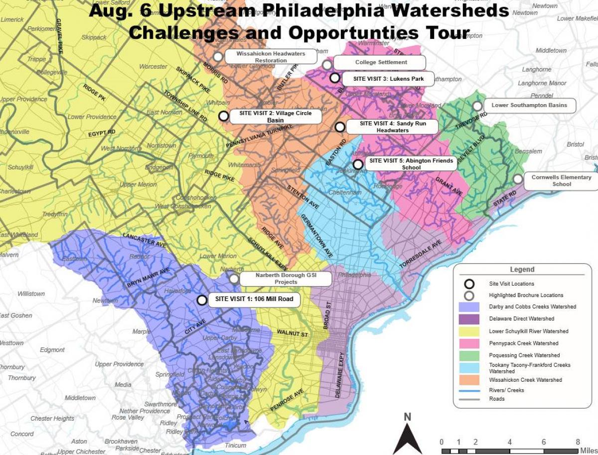 карта на предградията на Филаделфия